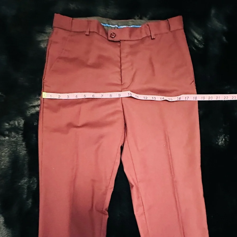 Perry Ellis Boys Burgundy 3-Piece Suit Size 20 Blazer Vest Pants Formal Wedding